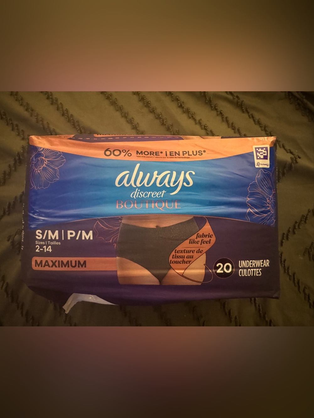 Always Discreet Boutique Incontinence Briefs - Blue & Peach